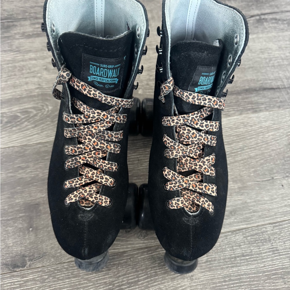 Sure Grip Boardwalk Roller Skates with Leopard Laces
